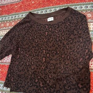 American Eagle Outfitters leopard print waffle sweater